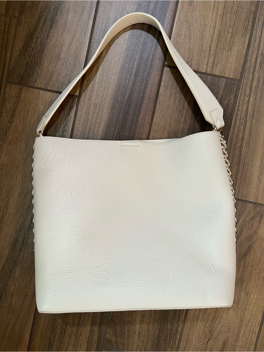 Ivory leather tote bag